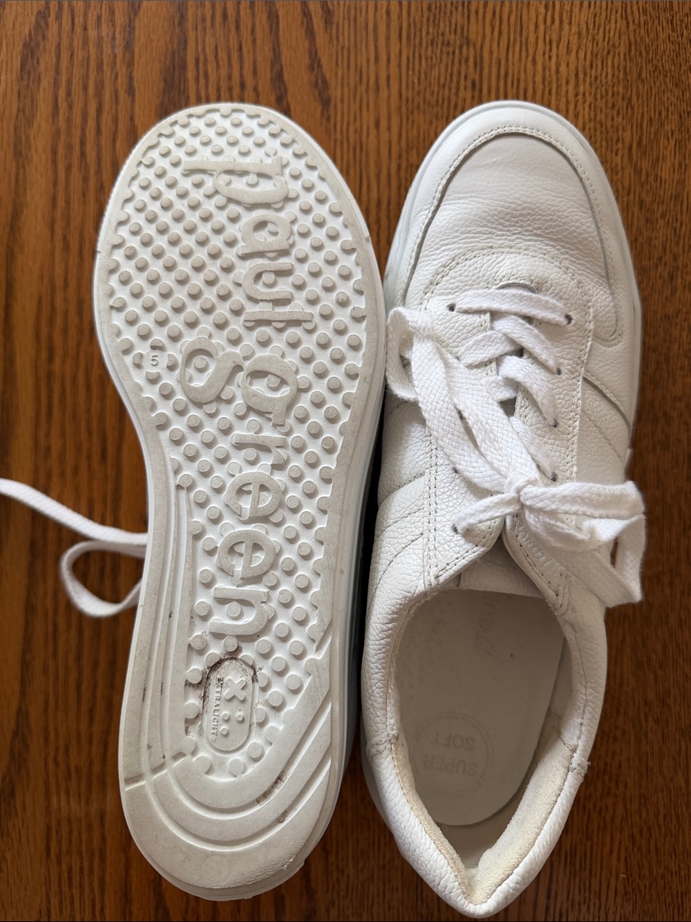 Paul Green White Leather Women's Sneakers - Picture 4 of 4